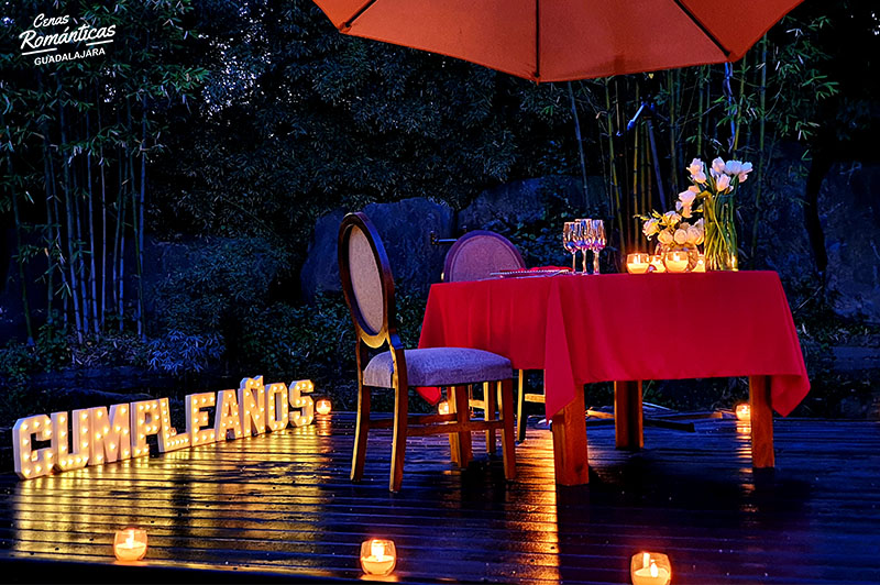 Cena romantica para cumpleaños